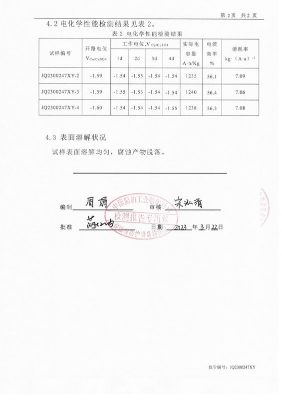 第三方鎂合金陽極報告